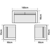 Monte Aluminum Loveseat with Armchairs-4 seats ..Delivery in 3-7 working days